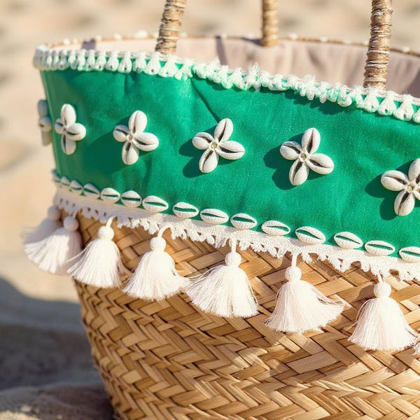 Onda – Borsa Coffa Donna in Paglia Naturale Traforata pizzo Grande Vimini Mare Spiaggia Palma Decorata