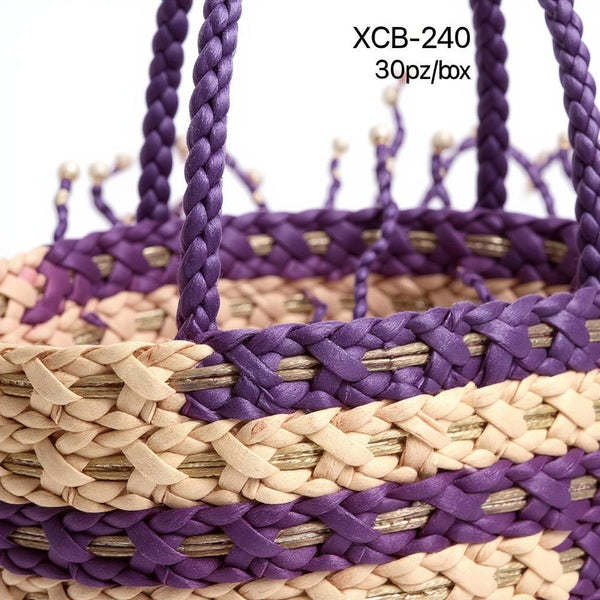 Ariosa – Borsa Coffa Donna in Paglia Naturale Traforata pizzo Grande Vimini Mare Spiaggia Palma Decorata