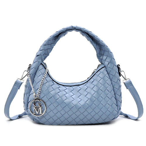 Borsetta firmata Gyoiamea "La Rosa Bag" borsa intrecciata simil pelle tracolla elegante mano