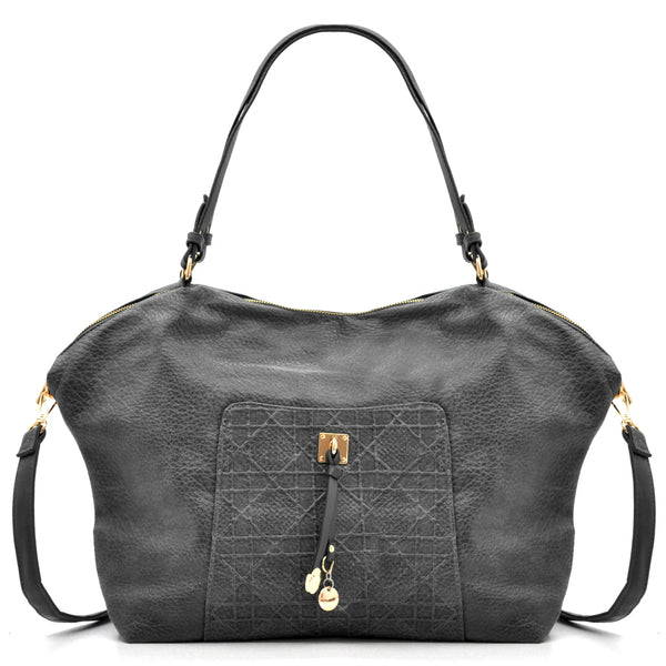 CHARRO - Borsa firmata in simil pelle ricamata trapuntata shopping capiente grande tracolla spalla