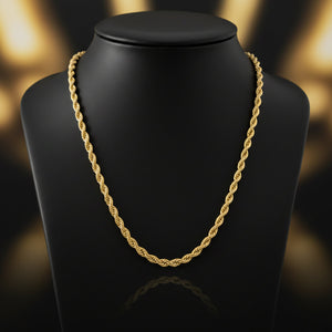 Collana a Corda "Rope Chain" in Acciaio Dorato – Design Intramontabile