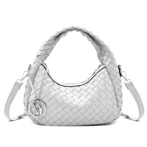 Borsetta firmata Gyoiamea "La Rosa Bag" borsa intrecciata simil pelle tracolla elegante mano