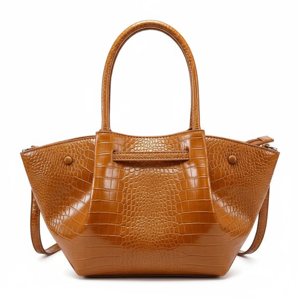 Borsa shopping firmata COCONUDA Colletion spalla donna tracolla simil pelle squamata coccodrillo pitonata