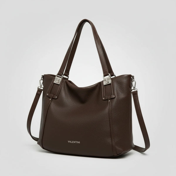 Borsa shopping a spalla grande VALENTINI tracolla casual simil pelle venata