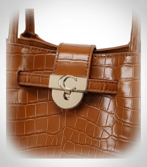 Borsa shopping firmata COCONUDA Colletion spalla donna tracolla simil pelle squamata coccodrillo pitonata
