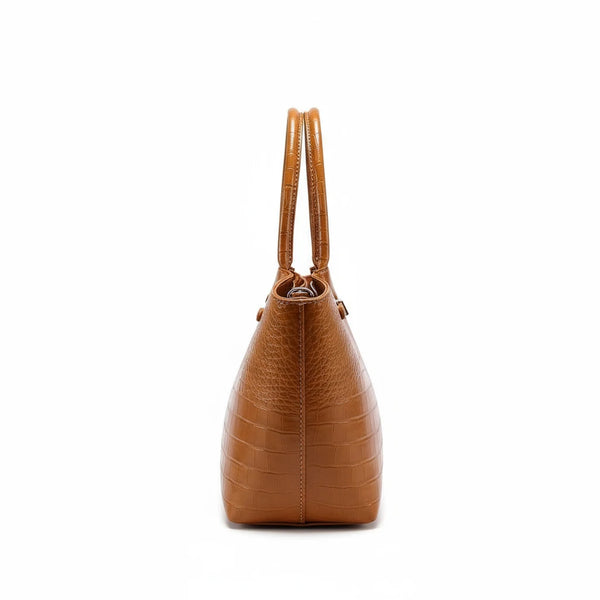 Borsa shopping firmata COCONUDA Colletion spalla donna tracolla simil pelle squamata coccodrillo pitonata