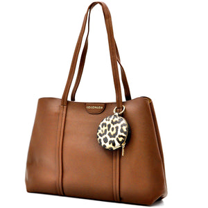 Borsa a tote bag shopping + portamonete omaggio firmata COCONUDA a tracolla elegante casual simil pelle martellata