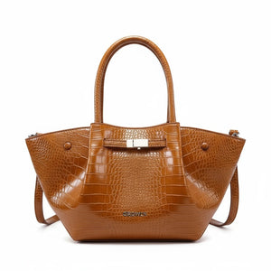Borsa shopping firmata COCONUDA Colletion spalla donna tracolla simil pelle squamata coccodrillo pitonata