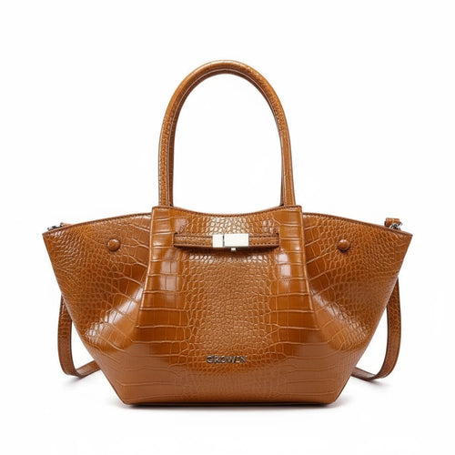 Borsa shopping firmata COCONUDA Colletion spalla donna tracolla simil pelle squamata coccodrillo pitonata