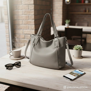 Borsa shopping a spalla grande VALENTINI tracolla casual simil pelle venata