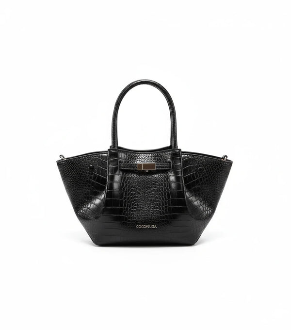 Borsa shopping firmata COCONUDA Colletion spalla donna tracolla simil pelle squamata coccodrillo pitonata