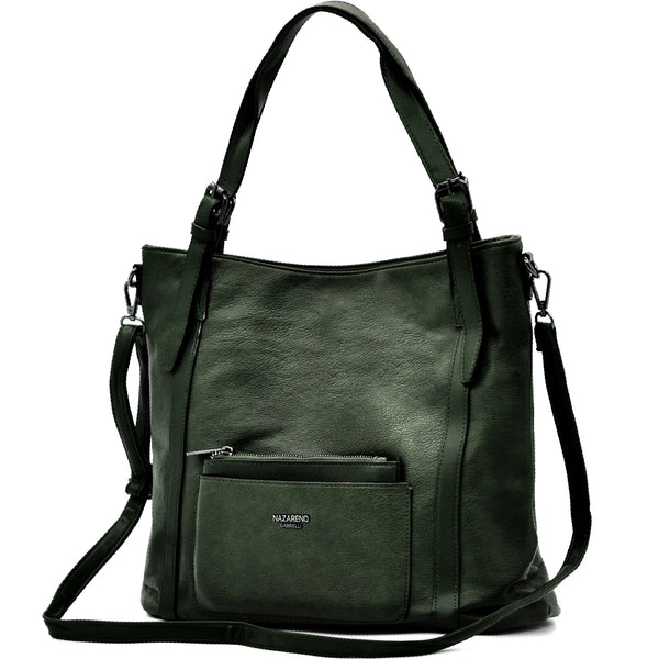 Borsa firmata Nazareno Gabirelli donna spalla shopping capiente simil pelle venata coconuda