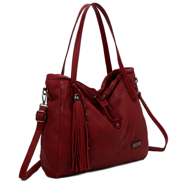 CHARRO - Borsa 2in1 trasformabile similpelle camoscio velluto morbida a sacco hobo capiente unica tinta nuovo