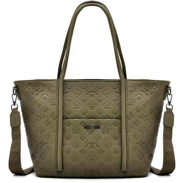 Borsa firmata SWEET YEARS in simil pelle pregiata tasche con cerniera fantasia logata originale