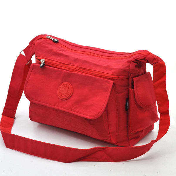 Borsa donna nuova sportiva passeggio 6 tasche nylon impermeabile tracolla postina moda platta