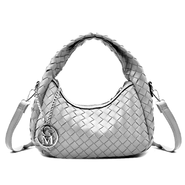 Borsetta firmata Gyoiamea "La Rosa Bag" borsa intrecciata simil pelle tracolla elegante mano