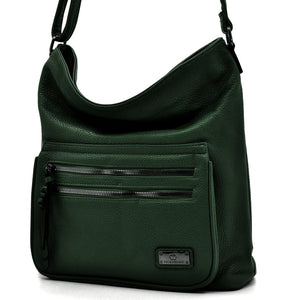 Baci & Abracci - Borsa firmata a tracolla capiente morbida simil pelle morbida venata multi tasche