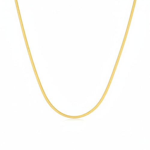 Collana a Maglia Piatta "Snake" in acciaio color oro  – Base Elegante per Ciondoli