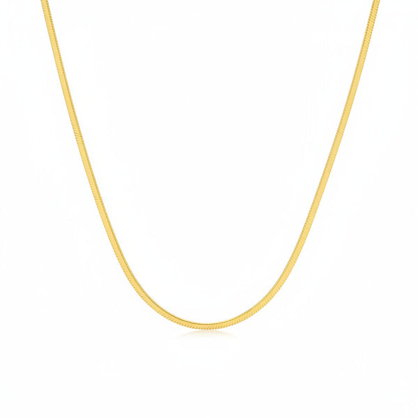 Collana a Maglia Piatta "Snake" in acciaio color oro  – Base Elegante per Ciondoli