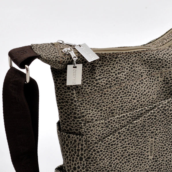 Borsa firmata CHARRO tracolla multitasche tessuto impermeabile fantasia animalier