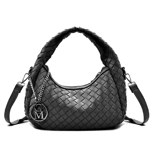 Borsetta firmata Gyoiamea "La Rosa Bag" borsa intrecciata simil pelle tracolla elegante mano
