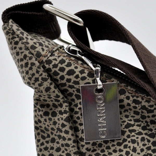 Borsa firmata CHARRO tracolla multitasche tessuto impermeabile fantasia animalier