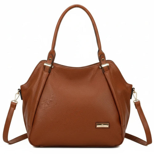 CHARRO - Borsa shopping a spalla grande tracolla casual simil pelle venata