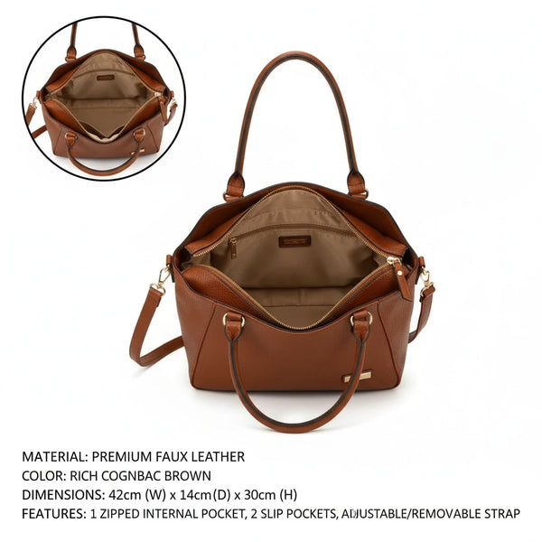 CHARRO - Borsa shopping a spalla grande tracolla casual simil pelle venata