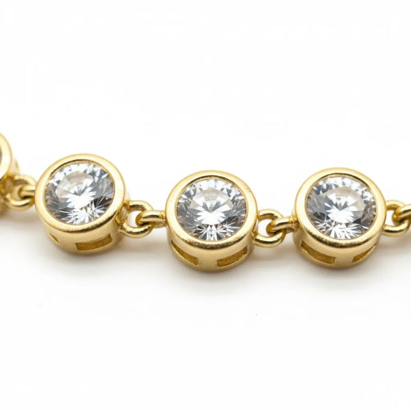 Collana Tennis Donna in Acciaio Inossidabile Oro - Girocollo Regolabile con Cristalli Luminosi