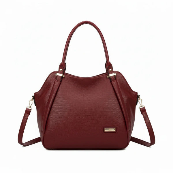 CHARRO - Borsa shopping a spalla grande tracolla casual simil pelle venata