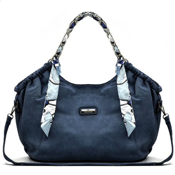 Borsa + omaggio foulard  firmata CHARRO donna spalla manici a catena e tracolla simil pelle