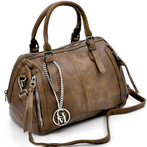 L'ARRACINA - Borsa a bauletto  firmata GYOIAMEA a mano tracolla casual simil pelle martellata venata