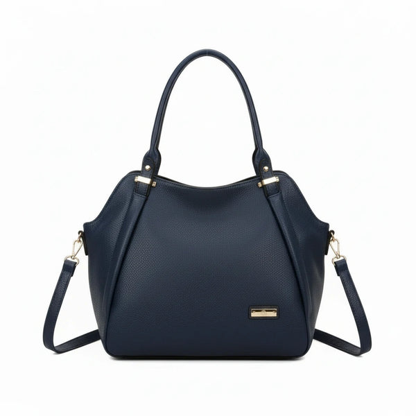 CHARRO - Borsa shopping a spalla grande tracolla casual simil pelle venata