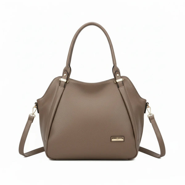 CHARRO - Borsa shopping a spalla grande tracolla casual simil pelle venata