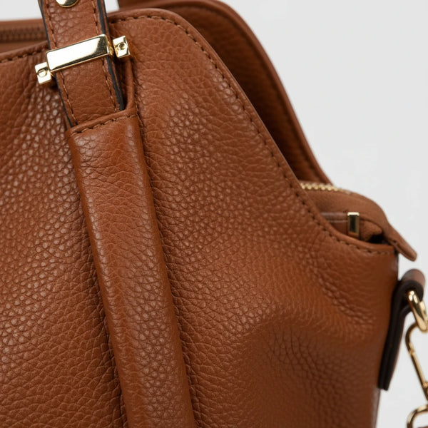 CHARRO - Borsa shopping a spalla grande tracolla casual simil pelle venata