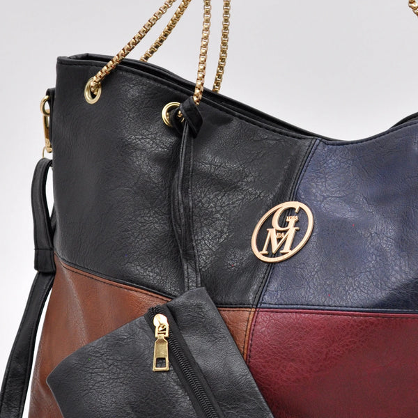 La Azzitata borsa 2 in 1 shopping con pochette in omaggio - morbida elegante casual spalla multi colore