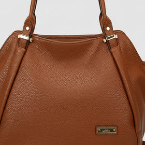 CHARRO - Borsa shopping a spalla grande tracolla casual simil pelle venata