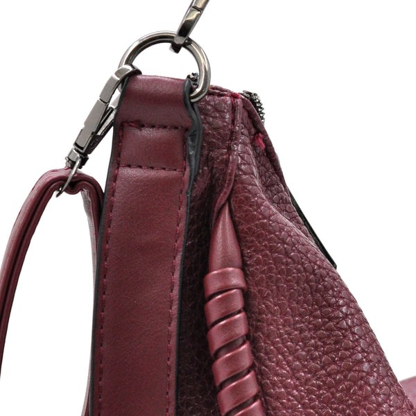 Borsa a sacco mezzaluna firmata CHARRO donna spalla a tracolla simil pelle grande monomanico intrecciato