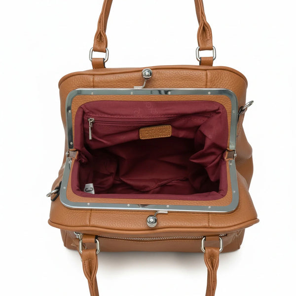 Borsa bauletto firmata COCONUDA a tracolla elegante casual simil pelle martellata