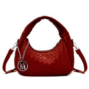 Borsetta firmata Gyoiamea "La Rosa Bag" borsa intrecciata simil pelle tracolla elegante mano