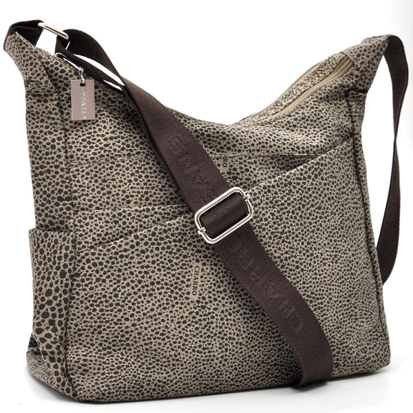 Borsa firmata CHARRO tracolla multitasche tessuto impermeabile fantasia animalier
