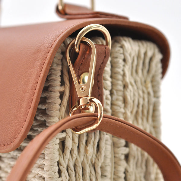 Borsa Bauletto GYOIAMEA "hanna" da Donna  In Paglia Rigida con Tracolla  Elegante Borsetta Estiva a Mano o a Spalla