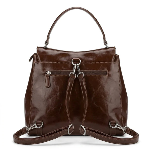 Borsa zaino donna con patta 14508, retro con spallacci e tasca a zip