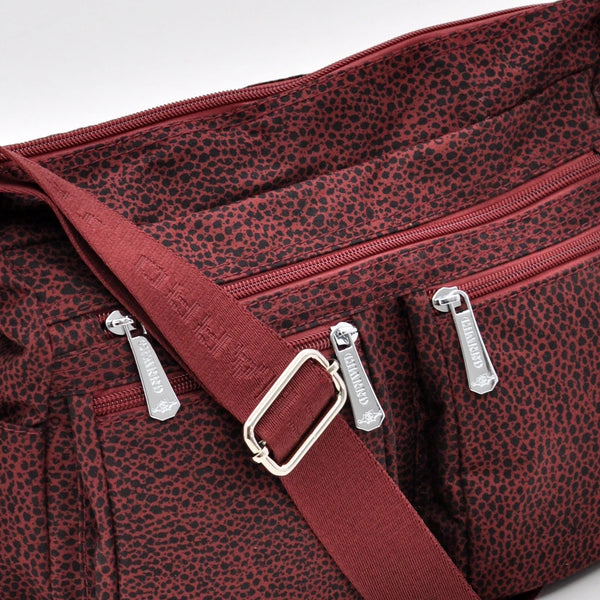 Borsa firmata CHARRO tracolla multi tasche tessuto impermeabile fantasia animalier donna capiente