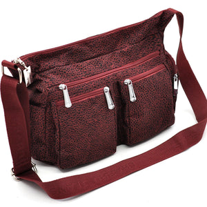 Borsa firmata CHARRO tracolla multi tasche tessuto impermeabile fantasia animalier donna capiente