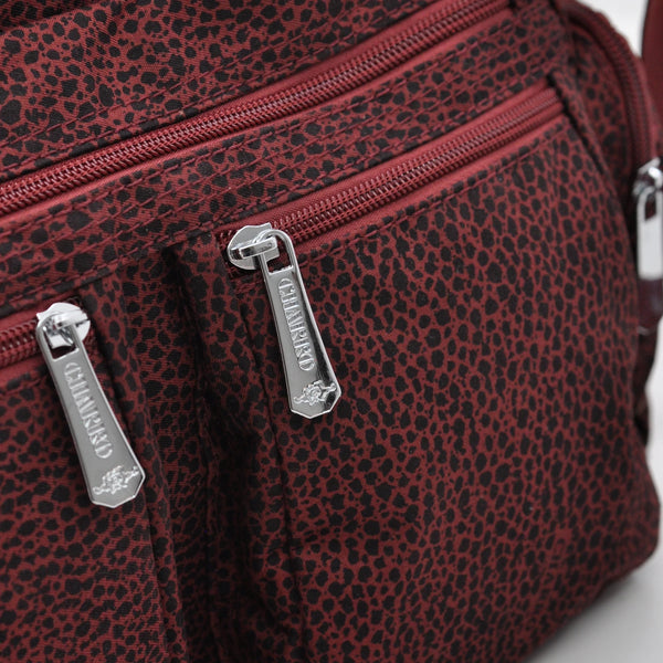 Borsa firmata CHARRO tracolla multi tasche tessuto impermeabile fantasia animalier donna capiente