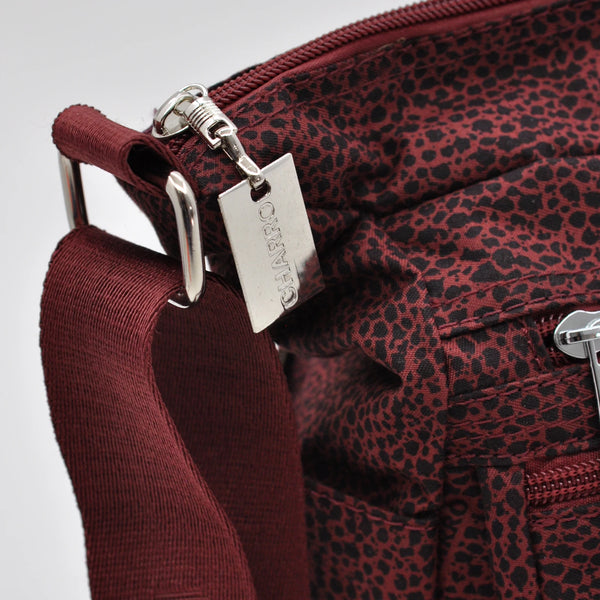 Borsa firmata CHARRO tracolla multi tasche tessuto impermeabile fantasia animalier donna capiente