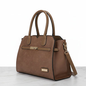 CHARRO - Borsa a bauletto trapezio semi rigida simil pelle con tracolla elegante casual