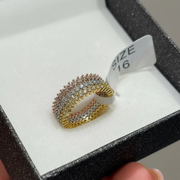 Tris Anello Minimalist Stackable con Zirconi Premium – Finitura Luxury  Oro, Argento e Oro Rosa