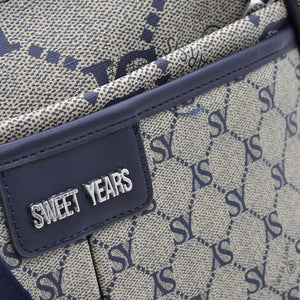 Borsa Firmata SWEET YEARS multi tasche new nera Donna fantasia logo Zip Tracolla